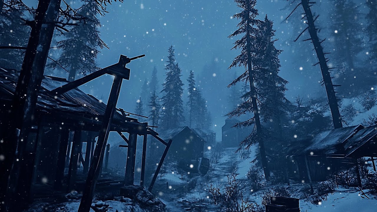 Abandoned Winter Wilderness: Howling Wind and Snowy Forest Ambience for Deep Focus and Sleep