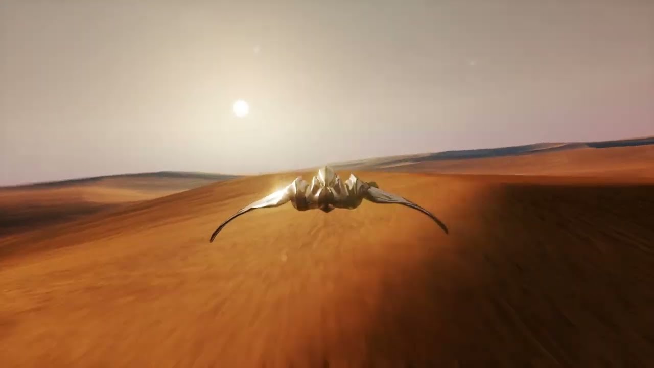 Flight in the Desert. AI Peace Protocol sci fi game teaser