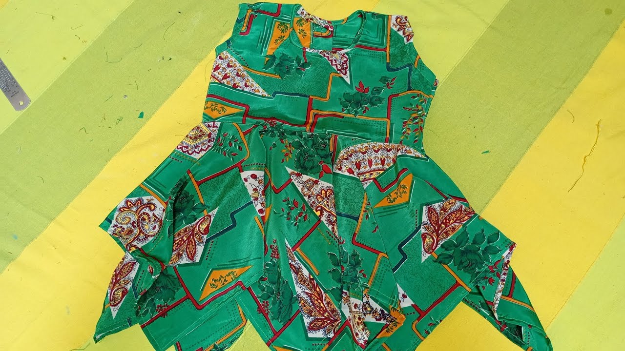 Handkerchief baby frock cutting|| 2 se 3 year ki bacchi ke liye handkerchief frock 