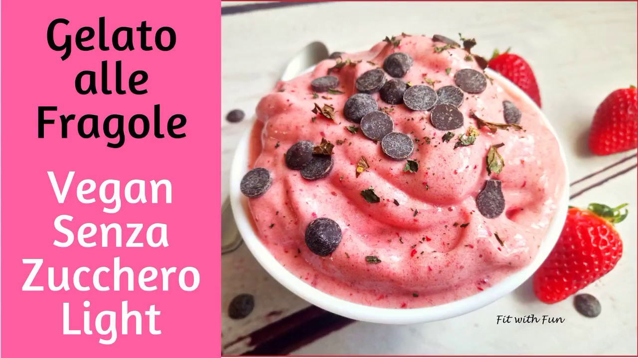 Gelato alle Fragole 120 Calorie Vegan Senza Zuccheri aggiunti e Senza Grassi