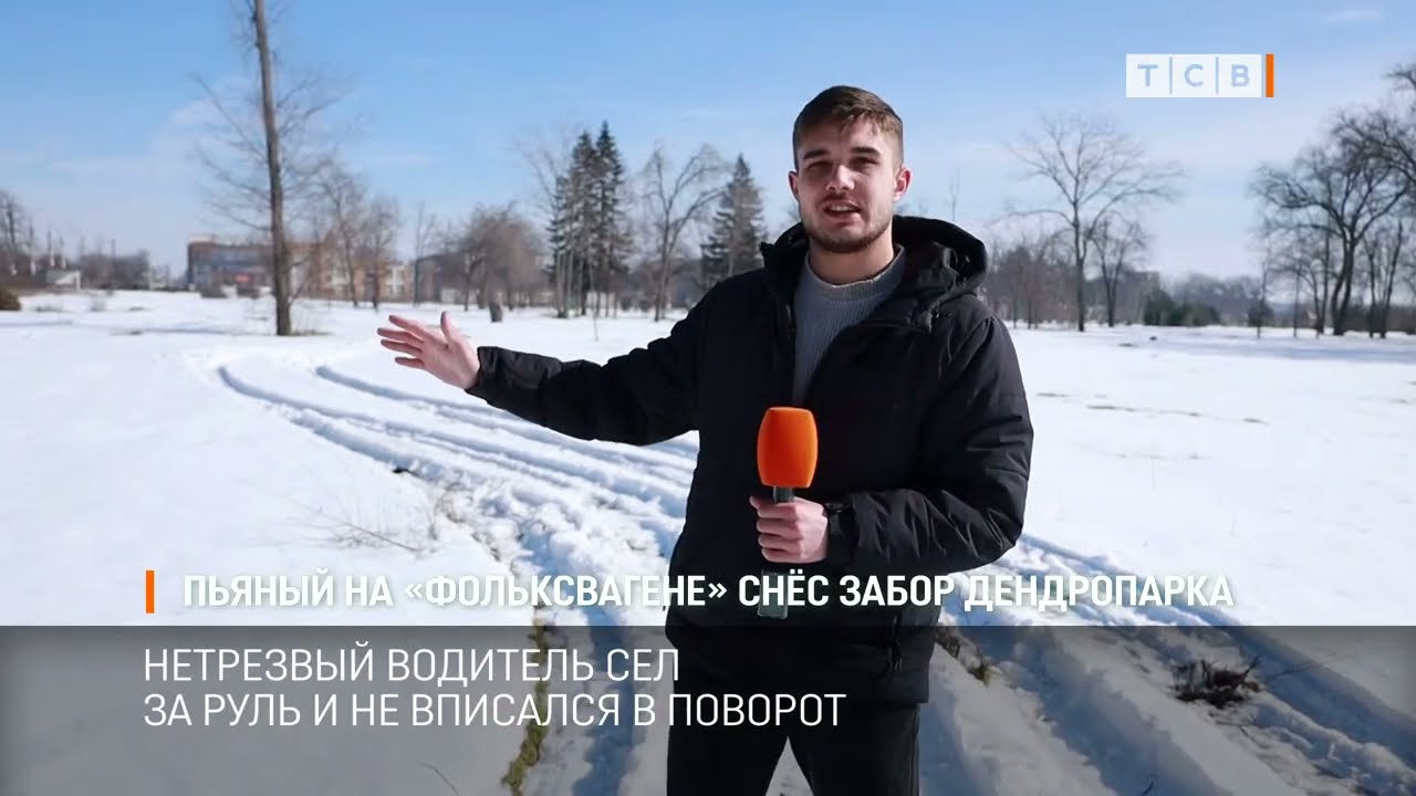 Пьяный на «Фольксвагене» снёс забор дендропарка