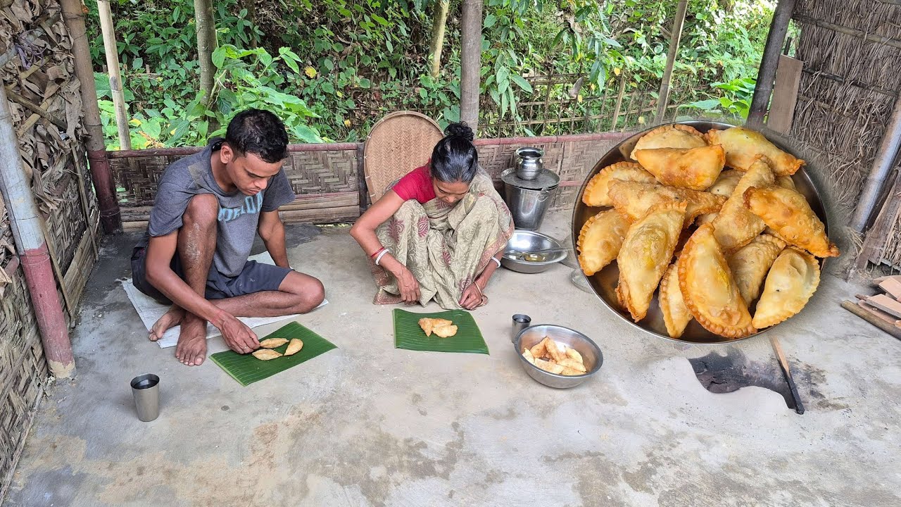Delicious Homemade Tasty Village Snacks Prepared In Traditional Method By Mother And Son