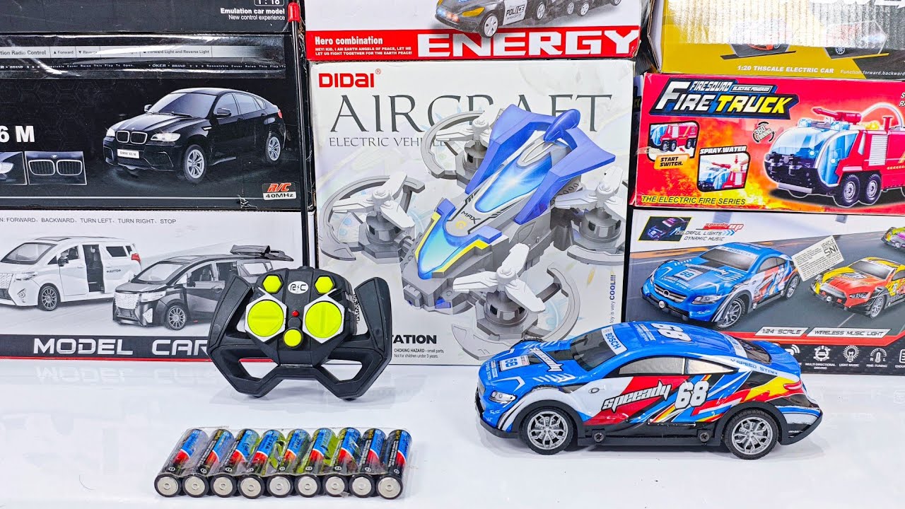 UNBOXING Electric Air Craft, Rc Racing Speed Car, Police Car and Train