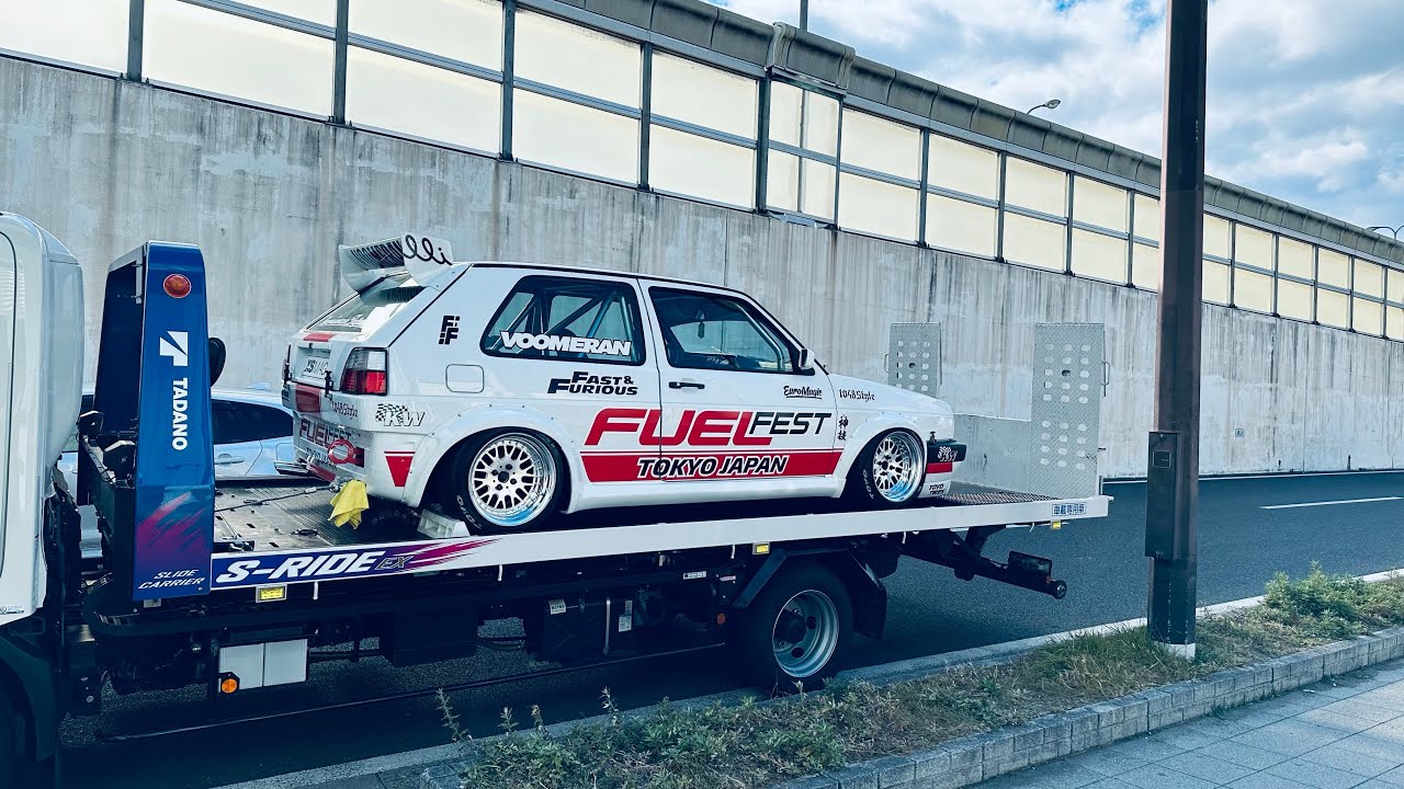 EuroMagic Golf2,KRC Eclipse, TOYOTA AE86をGarage Shop Kamiwazaへ搬入