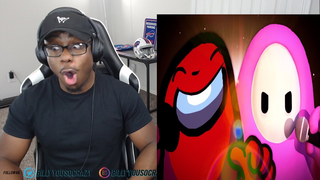 Among Us vs  Fall Guys | Rap Battle! REACTION!