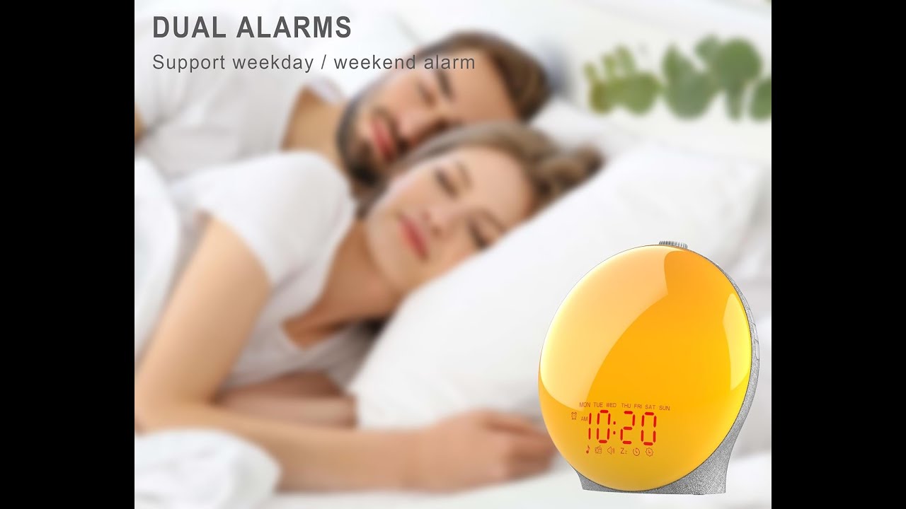 Wake Up Light Sunrise Alarm Clock for Kids, Heavy Sleepers, Bedroom, Upgraded Full Screen