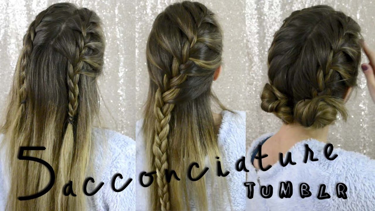 5 Acconciature Tumblr facili per la scuola con trecce alla francese | 5 tumblr Hairstyles
