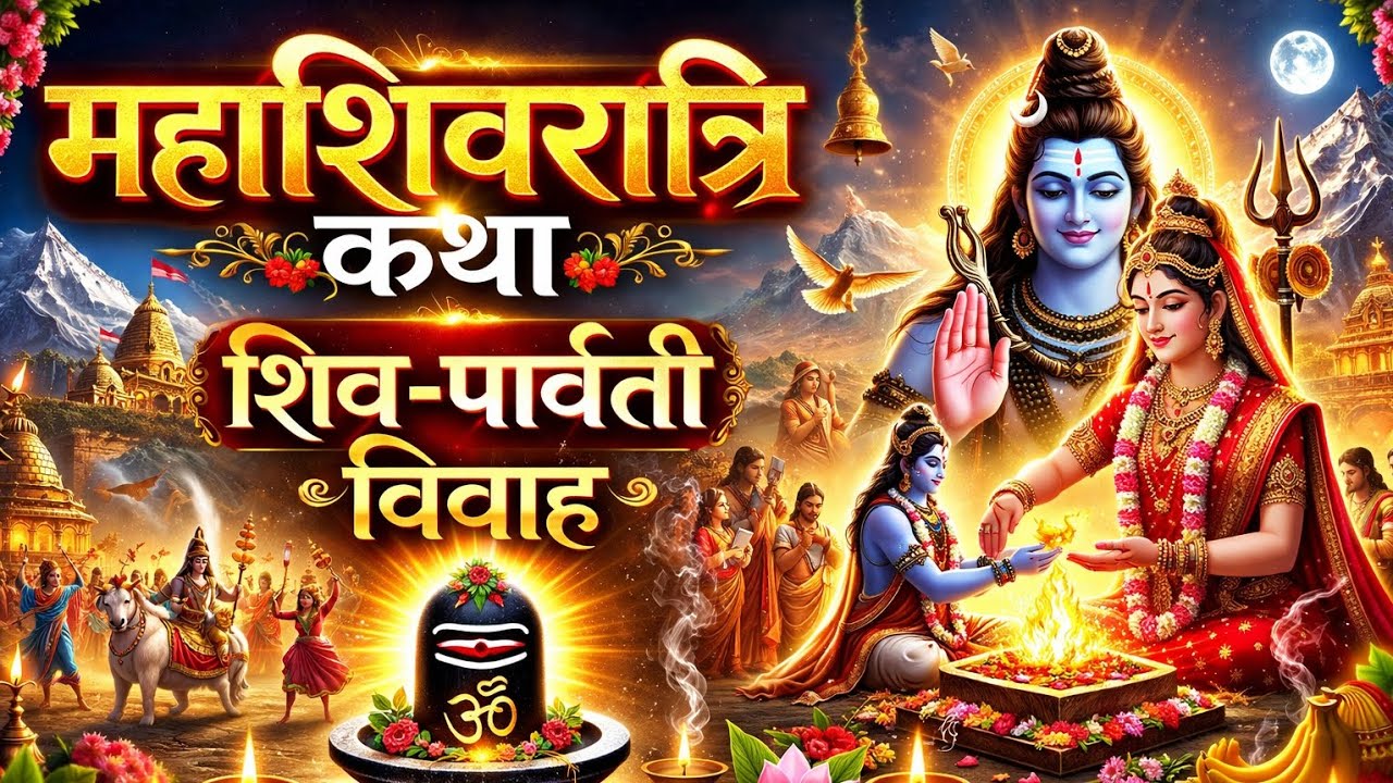 सम्पूर्ण महाशिवरात्रि कथा🔱 शिव–पार्वती विवाह की पावन कहानी🌸 #mahashivratri #shivparvati #shivbhajan 