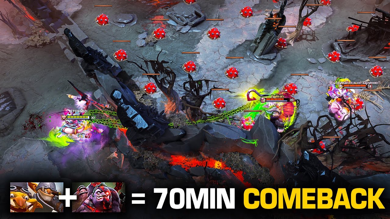 🔥 Pudge + Techies = 70min Epic Comeback | Pudge Official
