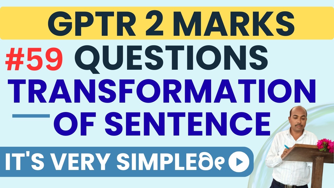 Transform the Sentence (Degrees of Comparison) | GPTR / PSTR / HSTR English Grammar