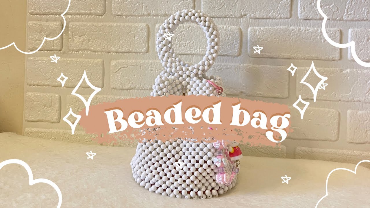 Round Shaped Beaded Bag/ Bucket Bag
