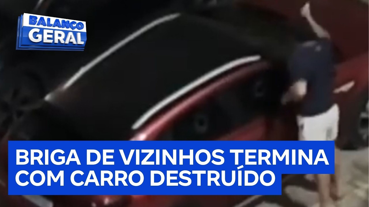 Homem perde o controle e destrói carro de vizinho após desentendimento