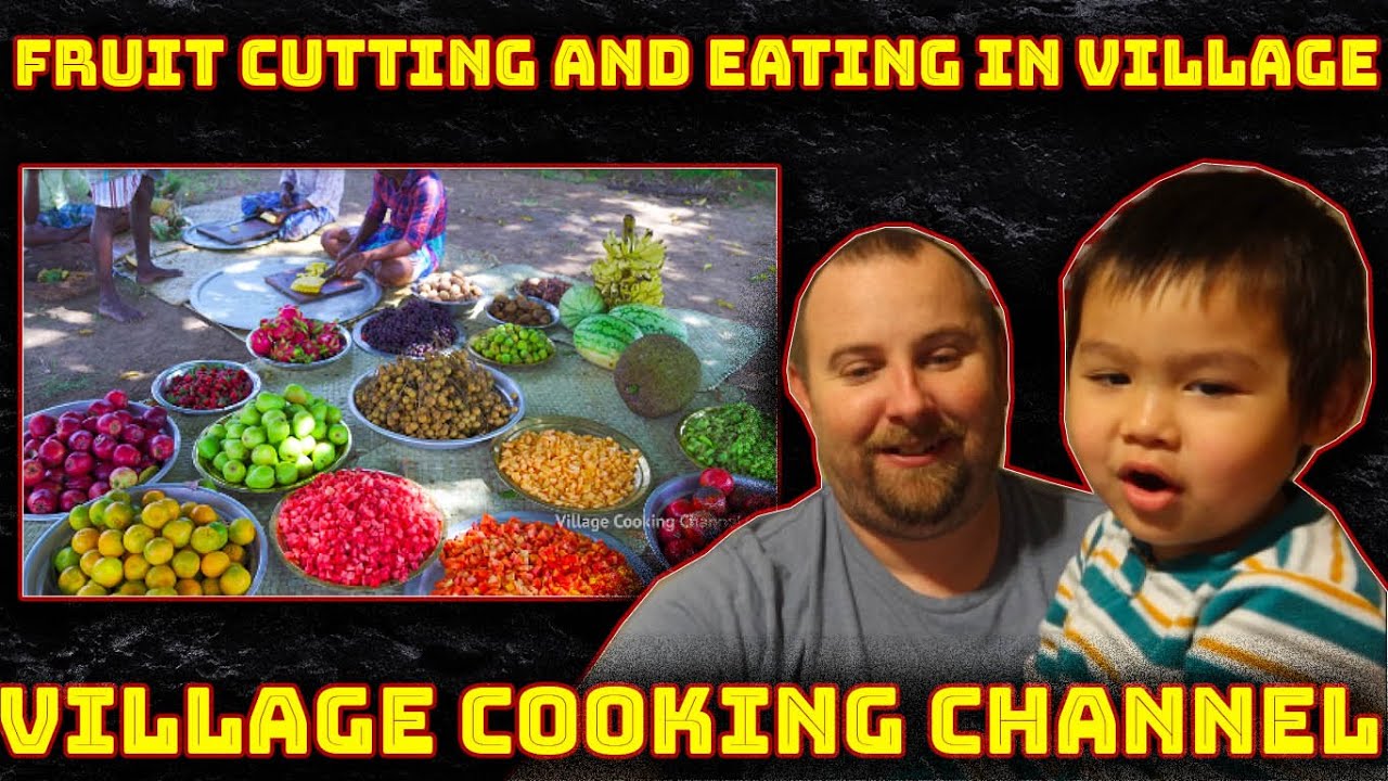 FRUIT SALAD | Fruits Cutting and Eating in Village - Village Cooking Channel Reaction!
