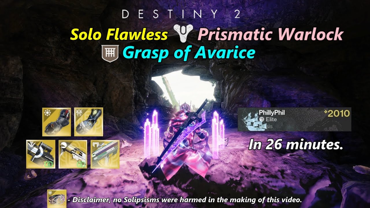 Grasp of Avarice Solo Flawless, Prismatic Warlock In 26 Minutes (Destiny 2, The Final Shape)
