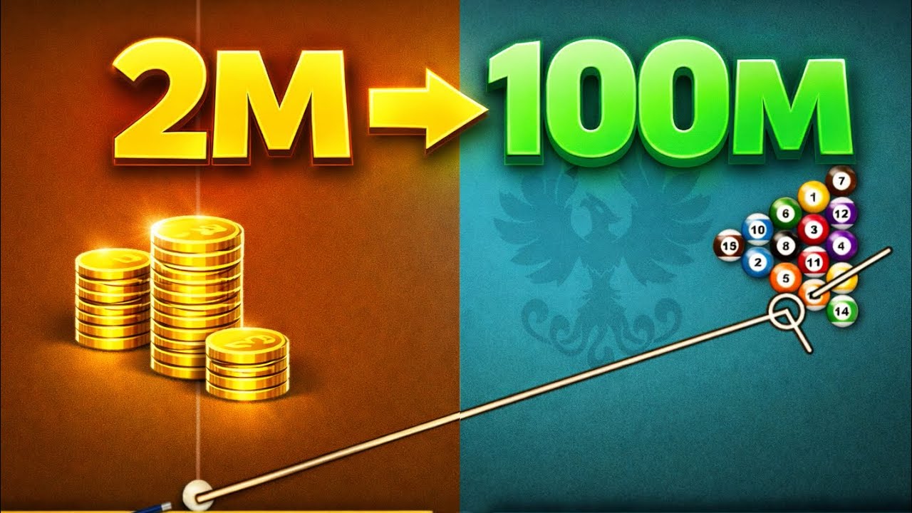 How to increase coins in 8 ball pool form 2M coins to 110M coins in 28 minutes full game (NO HACK )