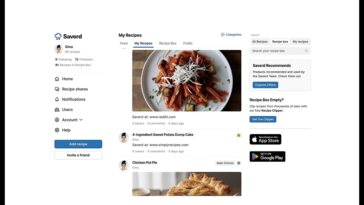Saverd: The Free Online Recipe Box and App