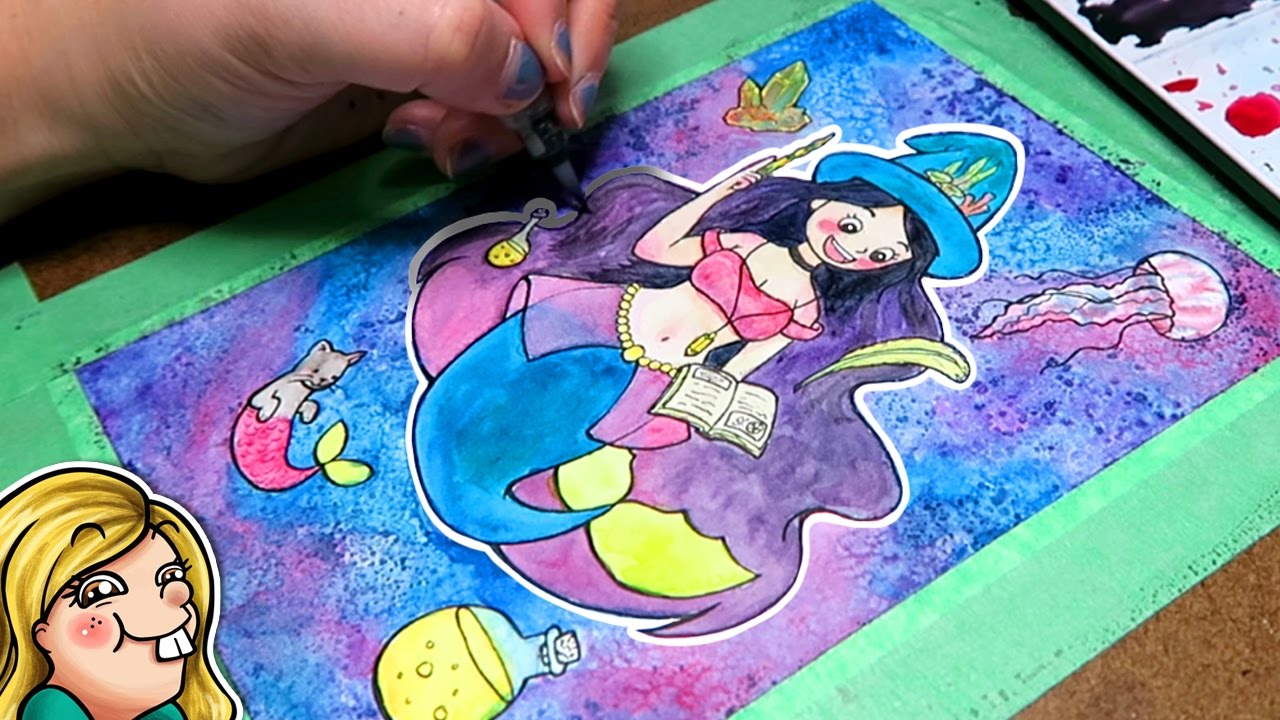 WITCHY MERMAID - Watercolour Painting
