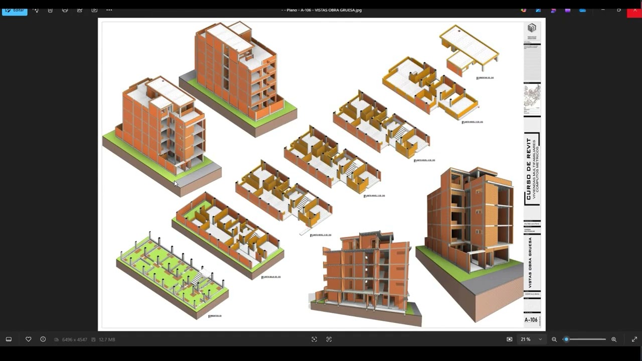 ¡CURSO DE REVIT ARQUITECTURA APLICADO A VIVIENDAS MULTIFAMILIARES Y COMPUTOS METRICOS!