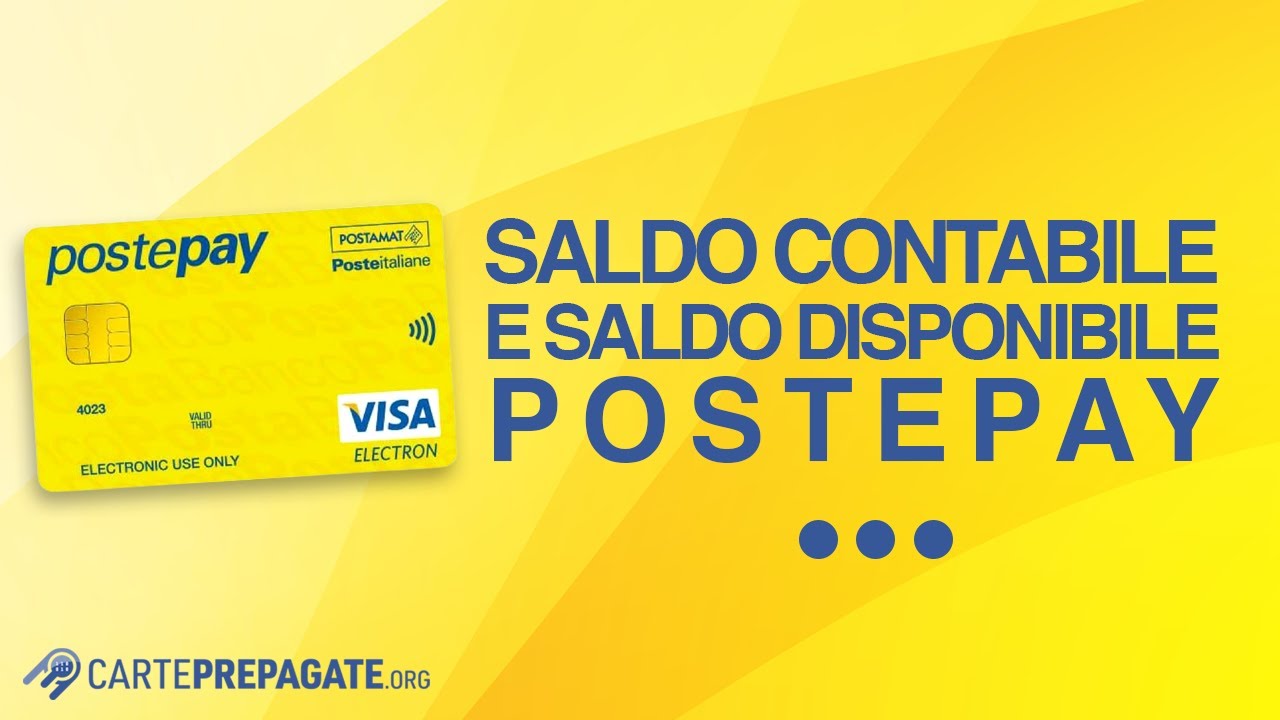 Saldo contabile e saldo disponibile Postepay (Poste Italiane)