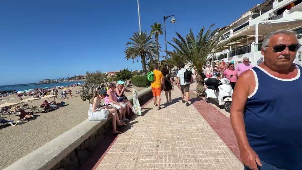 Walking in Tenerife Beach 4K 🇪🇸 Beautiful Canary Islands Walking Tour 🌴🇪🇸