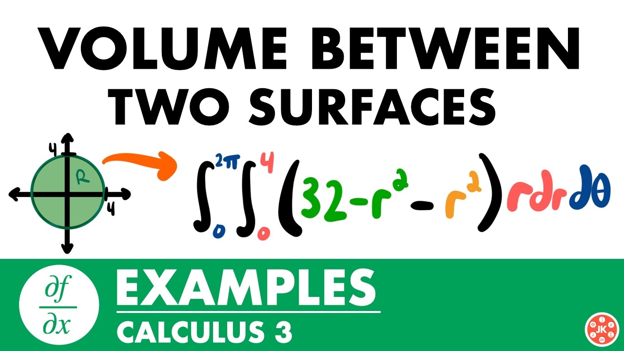 Volume Between Two Surfaces Examples | Calculus 3 - JK Math