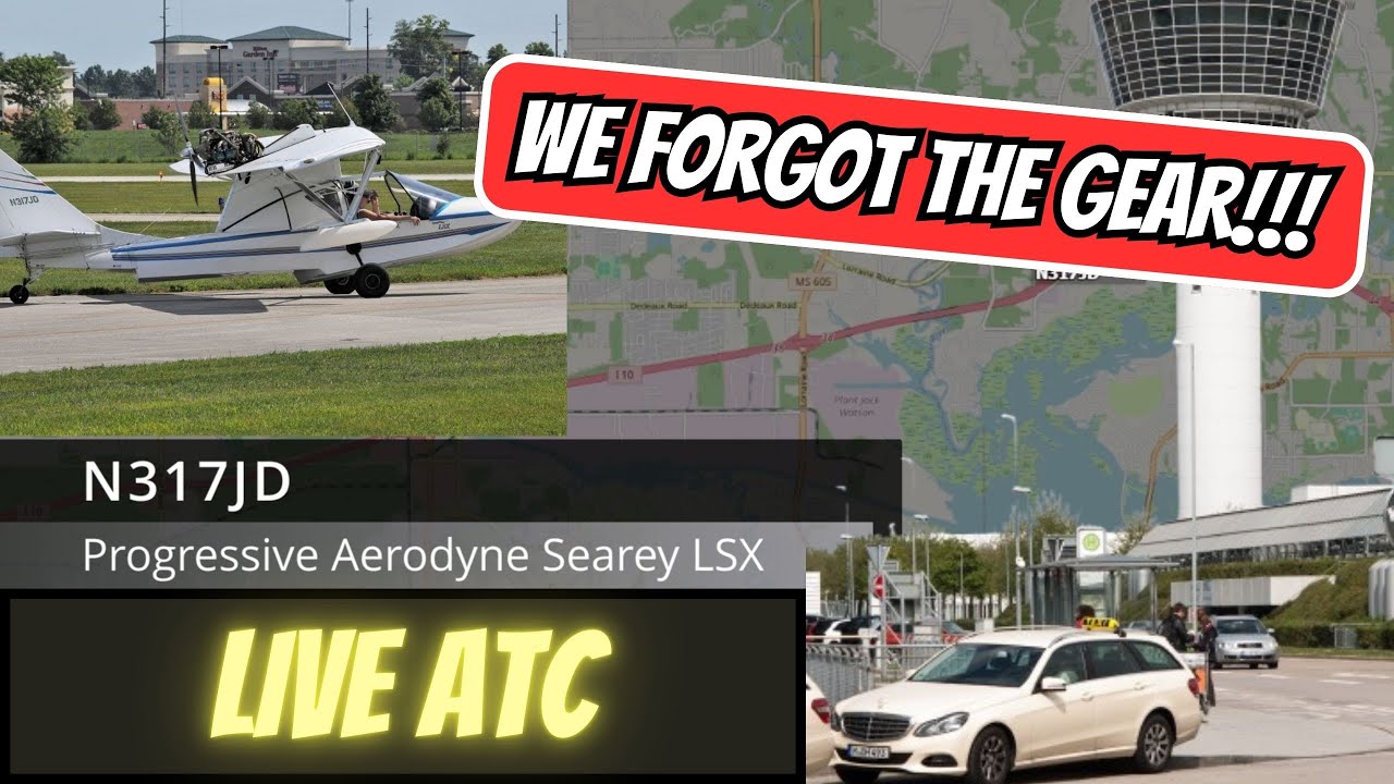 POLITE Pilot Forgot the Landing Gear - LIVE ATC - Gear up Landing!