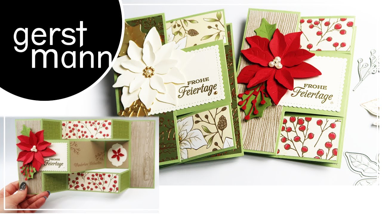 Karte mit WOW-Effekt! Tri Shutter Karte/ Bastelanleitung/ Stampin Up/Weihnachtsstern/