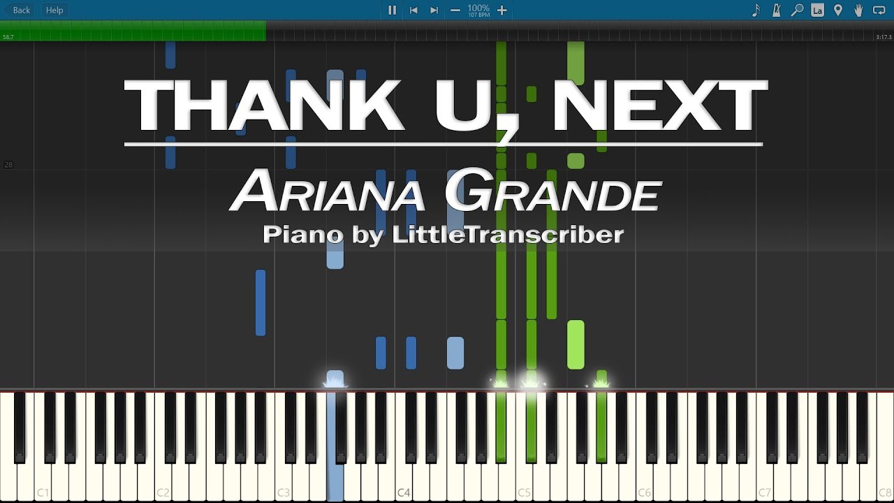 Ariana Grande - thank u, next (Piano Cover) Synthesia Tutorial by LittleTranscriber
