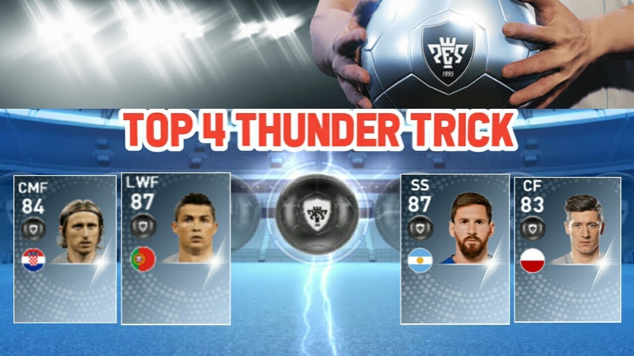 Top 4 thunder black ball tricks in Silver pack|| pes 2019 mobile