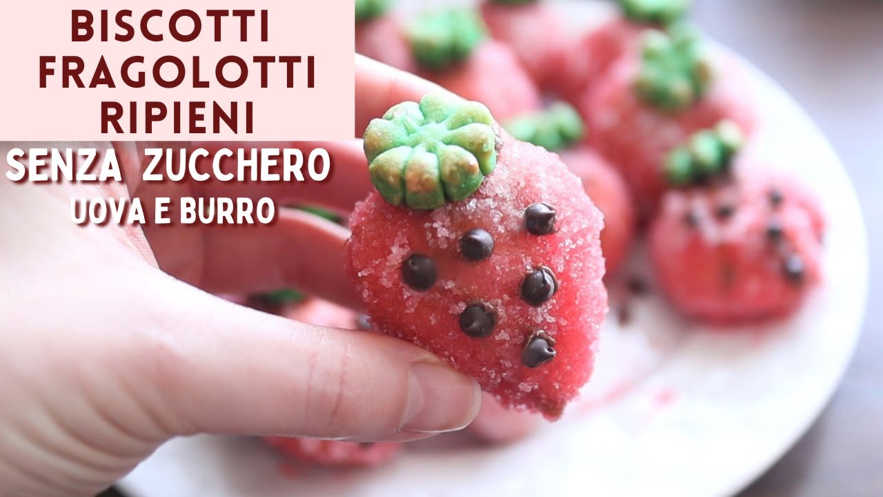 BISCOTTI FRAGOLOTTI | MORBIDI BISCOTTI FRAGOLE e CIOCCOLATO  SENZA ZUCCHERO SENZA UOVA e BURRO