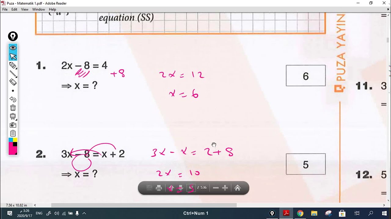 #puza   معادلة الدرجة الأولى الجزء الاول