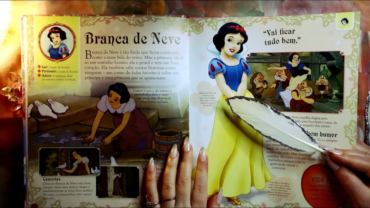Experience the MOST RELAXING ASMR Disney Princesses Book Tapping & Scratching & Tracing! Inaudible