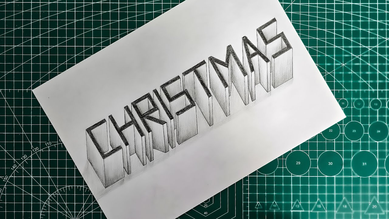 Epic 3D Optical Illusion: 'CHRISTMAS' Letters Popping Off the Paper | Christmas Drawing Tutorial
