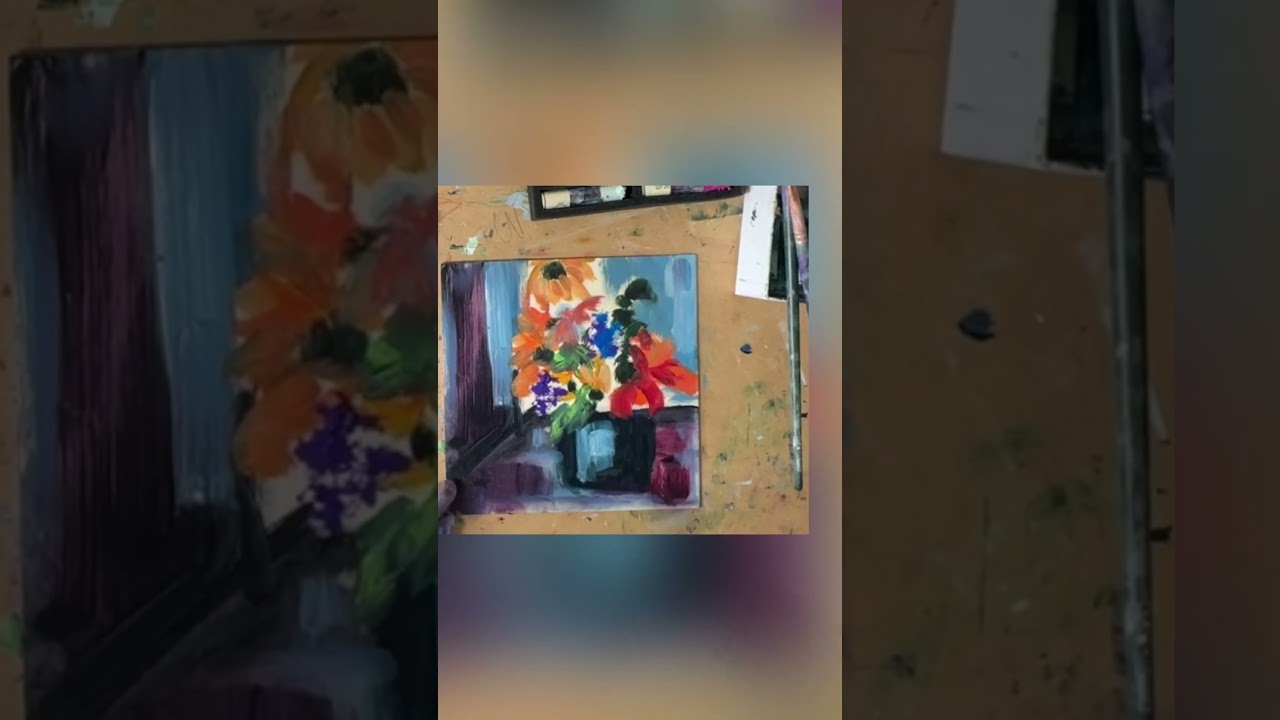 Bright still life with oil (sticks) and derwent lightfast pencils. 