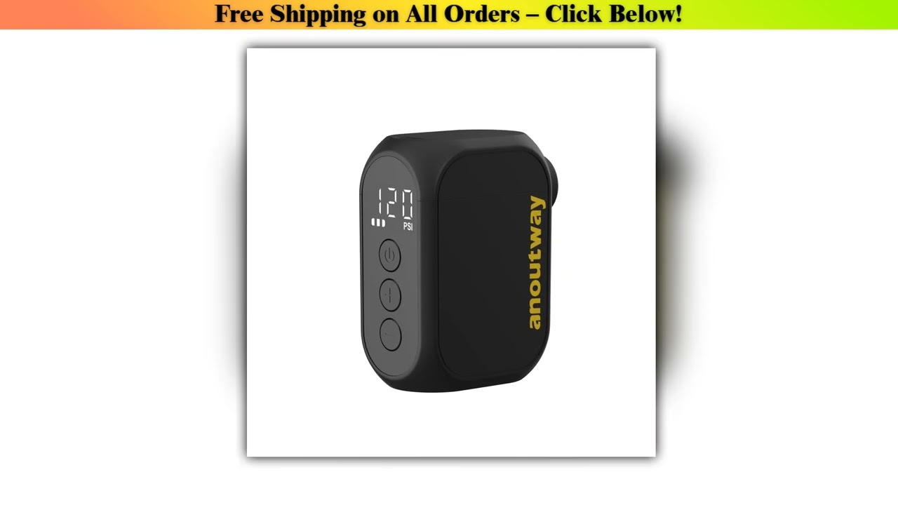 anoutway AT1 Pro Mini Electric pump for Bike Cordless Tire Inflator with Screen 25 Mins Fast