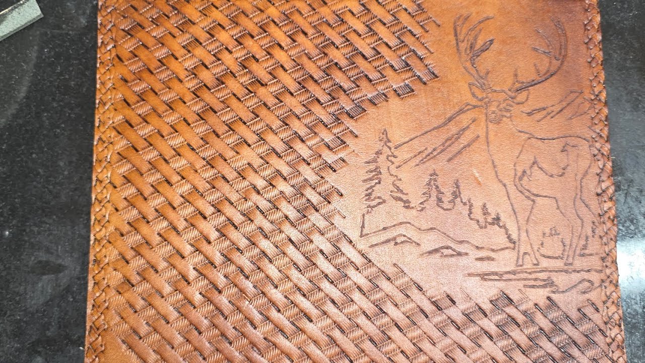 WHITE TAIL BUCK HAND CUT AND TOOLED TALLY BOOK  trimming edges #youtube#fypage #viral #viralshort 