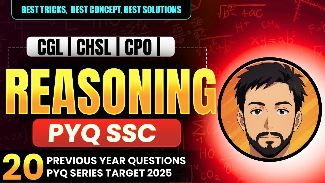 SSC CGL Reasoning Classes 2025 | Previous Year Paper SSC CGL | CHSL | CPO | Reasoning By Ashutosh |