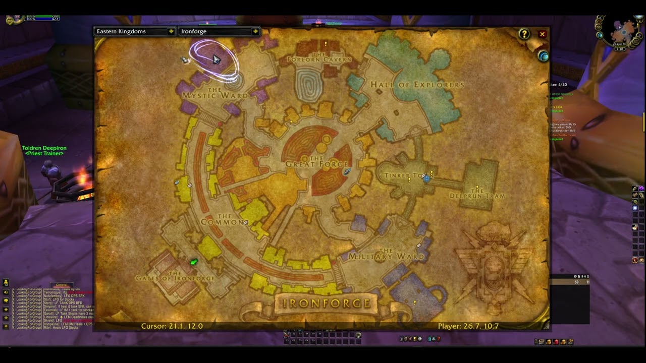Ironforge Mage Trainer Location WoW Classic