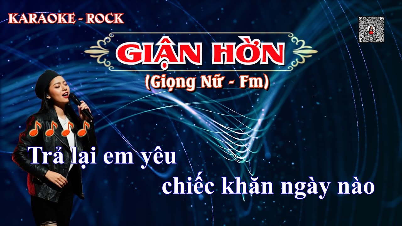GIẬN HỜN | KARAOKE (TONE NỮ Fm) | Trả lại em yêu chiếc khăn ngày nào