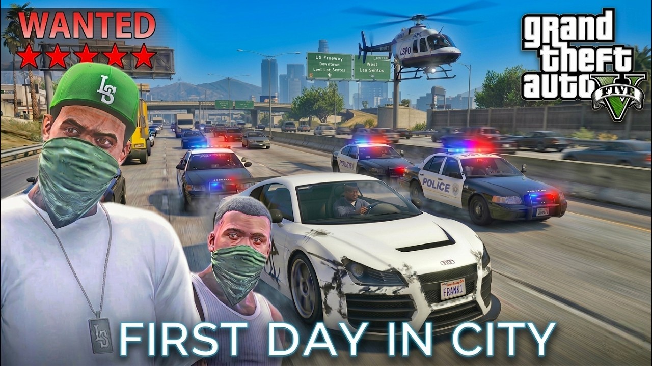 Franklin's First Day in GTA 5 ! #1