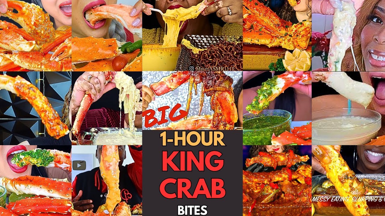 🌶️🦀🍋 1-HOUR Spicy King Crab Seafood Boil | Eating Sounds | PART 11 | MUKBANG COMPILATION 🍋🦀🌶️
