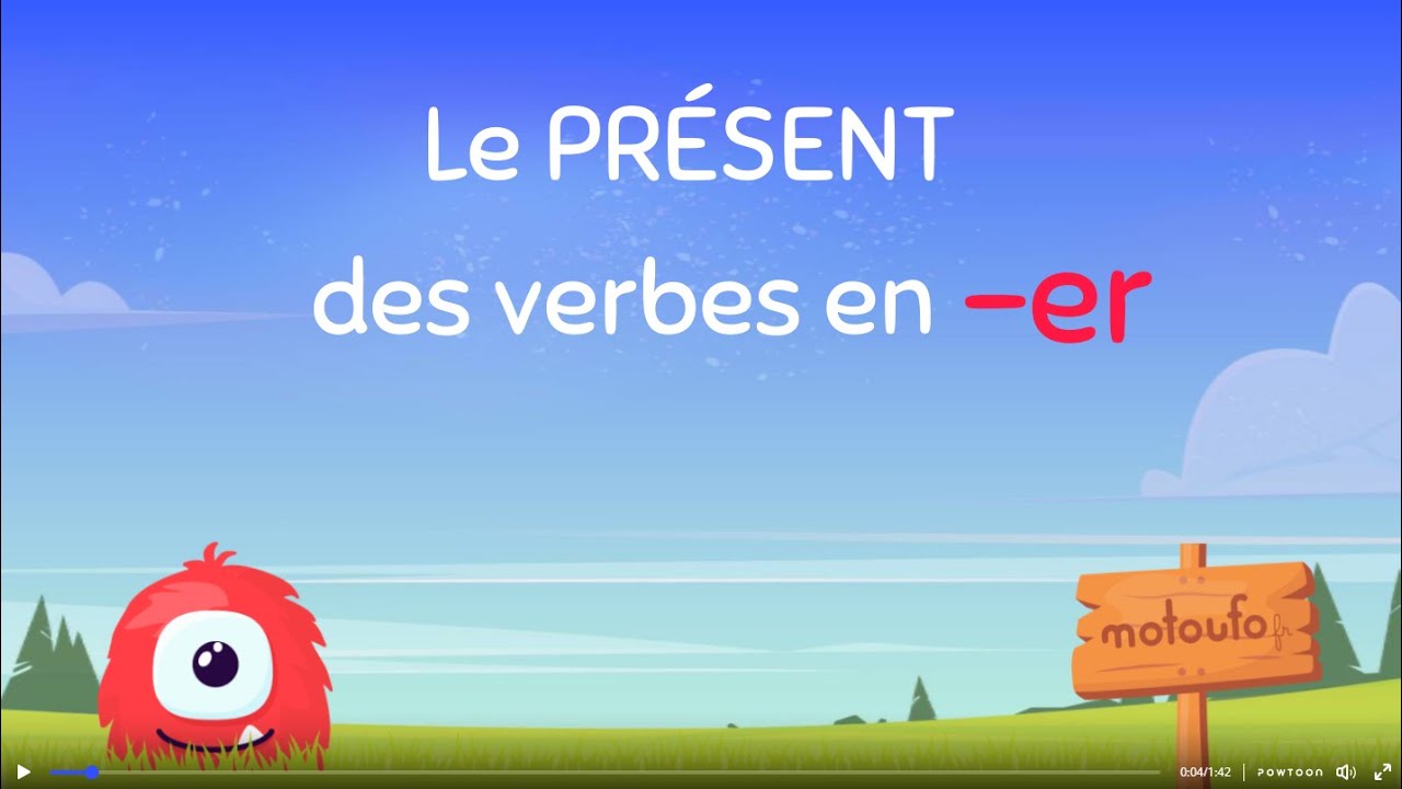 Le présent des verbes en -er - Leçon Motoufo.fr