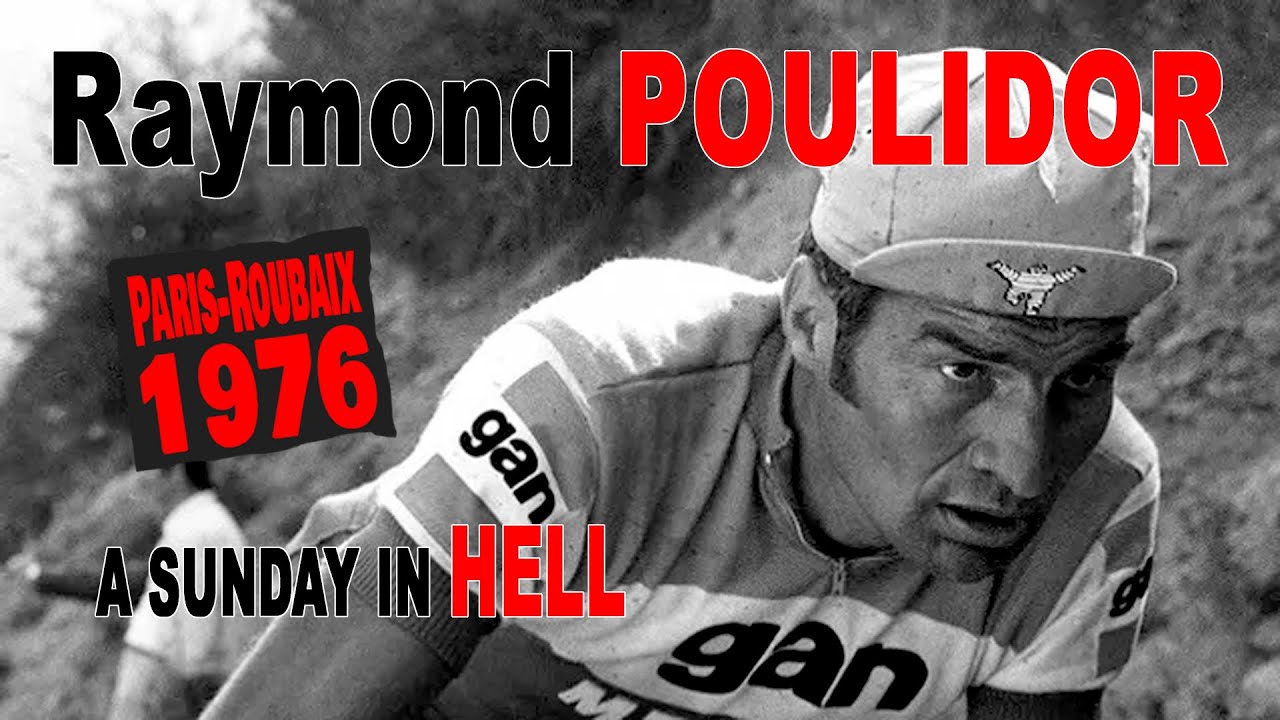 Raymond Poulidor se bat furieusement sur Paris-Roubaix 1976