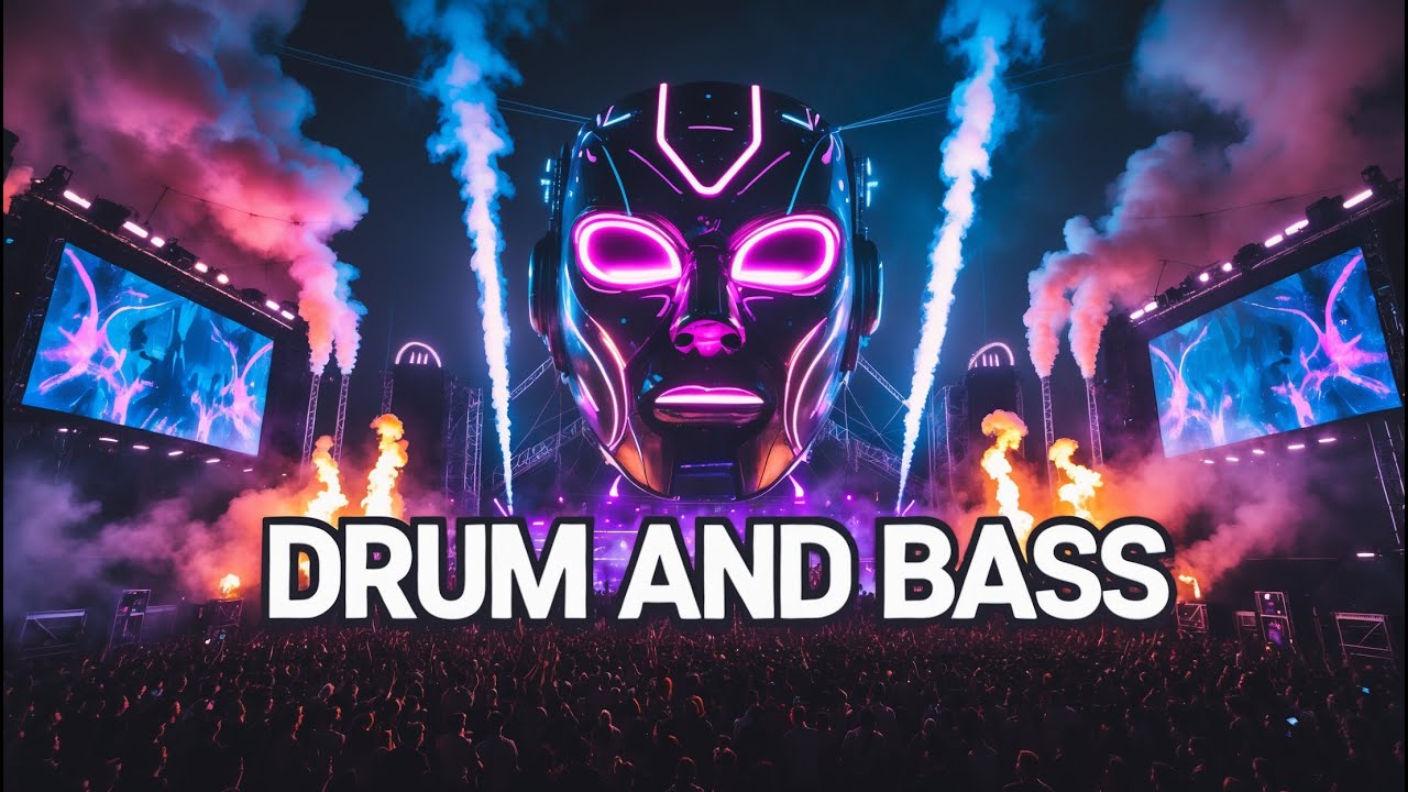 🌑 DARK AGGRESSIVE DRUM AND BASS 🌑 2-Hour Neon Titan Rave 🚀 Cyberpunk DnB Mix