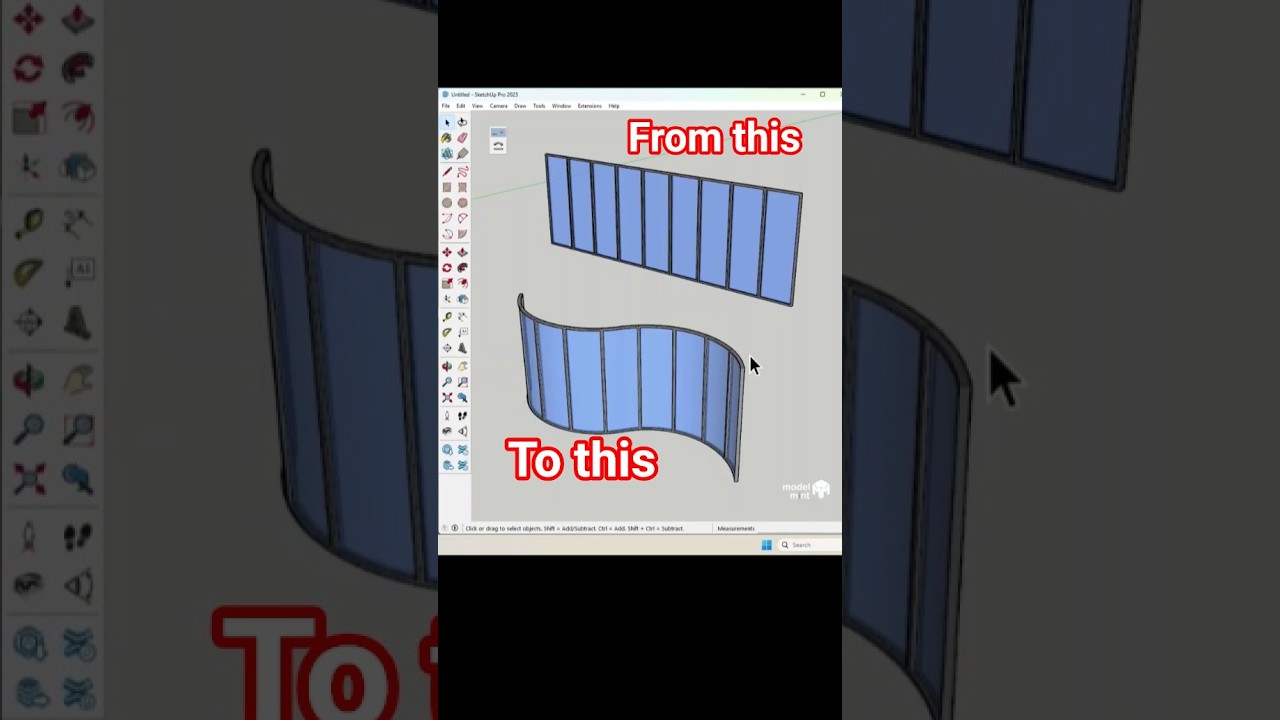 Bend Glass Facade in Seconds | SketchUp Shape Bender Tutorial 