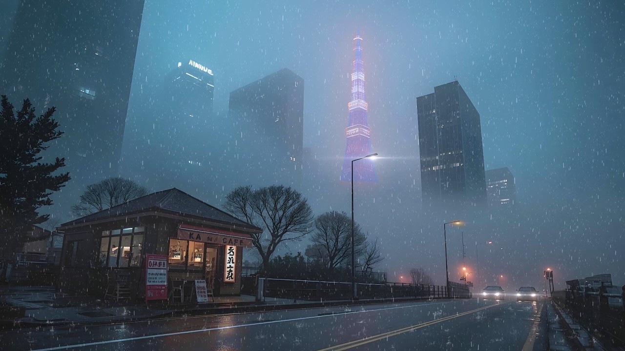 Midnight 80s Tokyo Café 🌙 Rain Lofi for Late Night Work