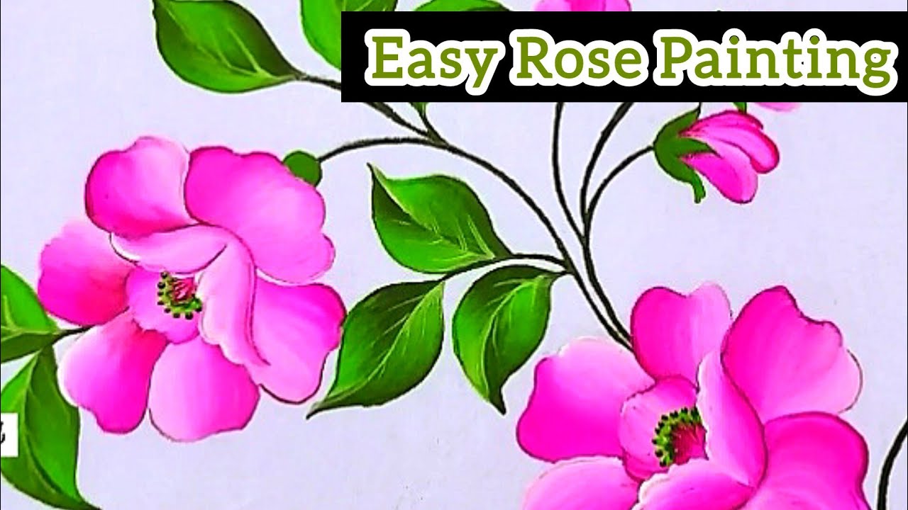 Easy Rose Painting on Clothes | Rose Painting Tutorial | आसान गुलाब पेंटिंग कपडे पर
