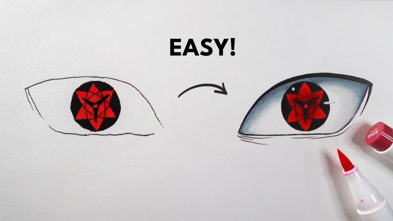 How to Color Mangekyou Sharingan - Easy Step By Step Tutorial | Naruto