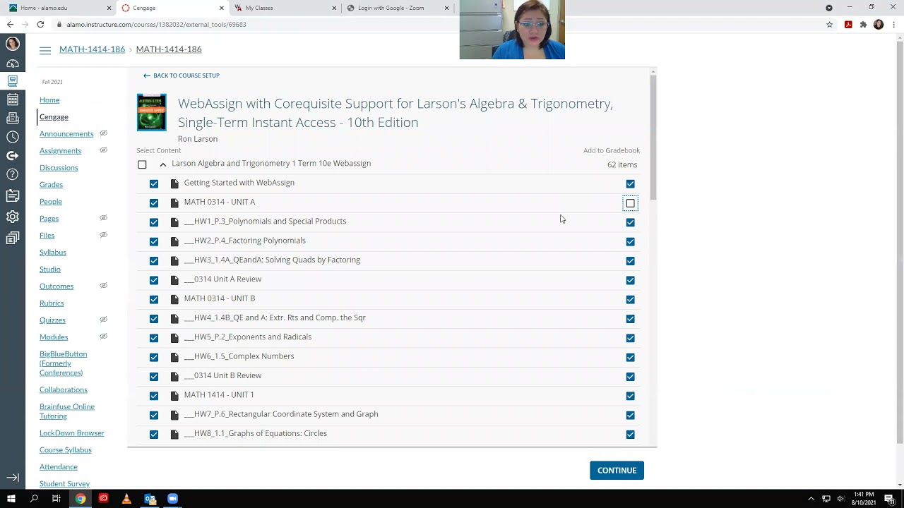 WebAssign and Canvas Integration Steps