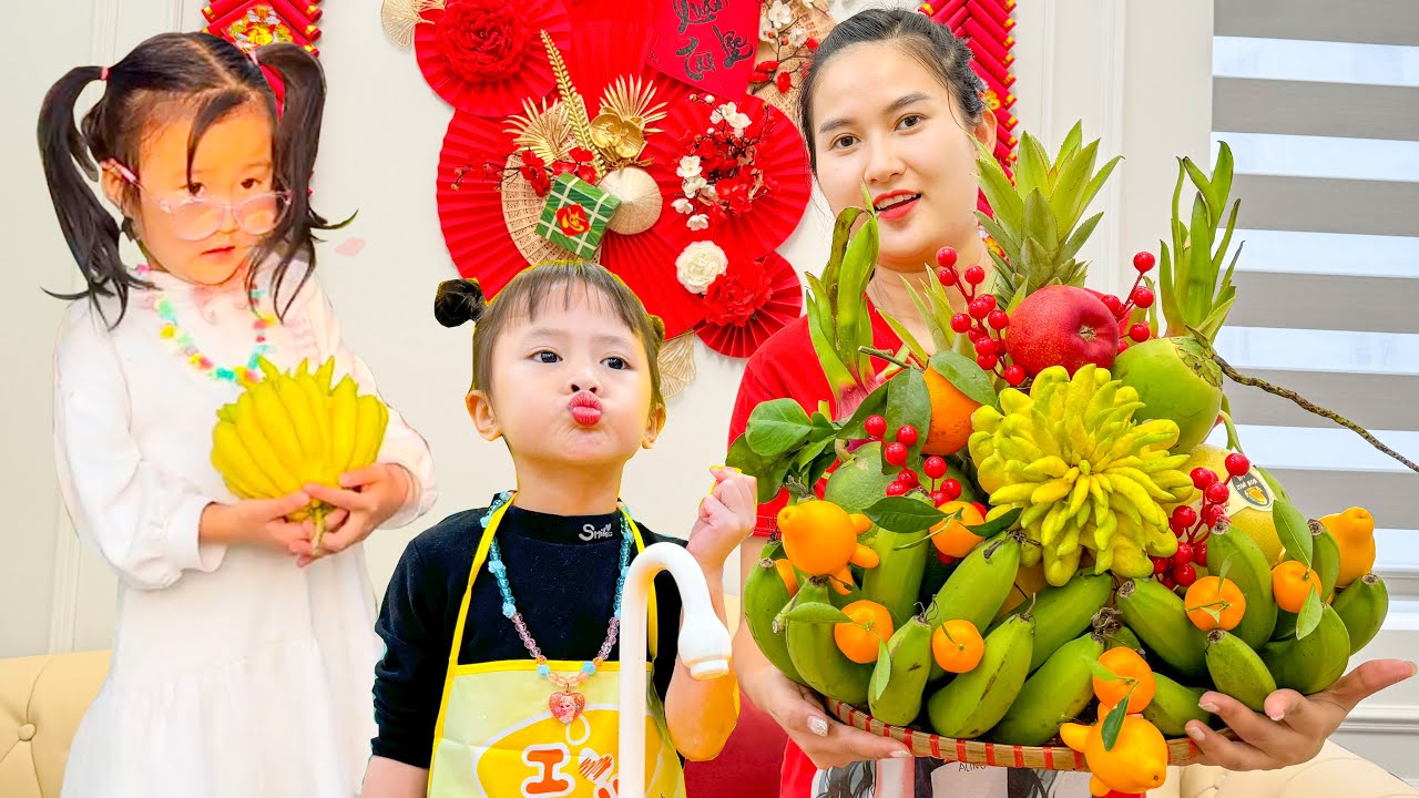 Changcady trang trí nhà cửa đón tết, trổ tài làm mâm ngũ quả đẹp lung linh